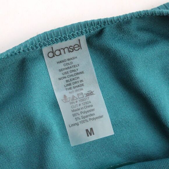 Damsel Amanda Green Ribbed High Leg Bikini Bottom Size Medium NWT - Picture 4 of 6